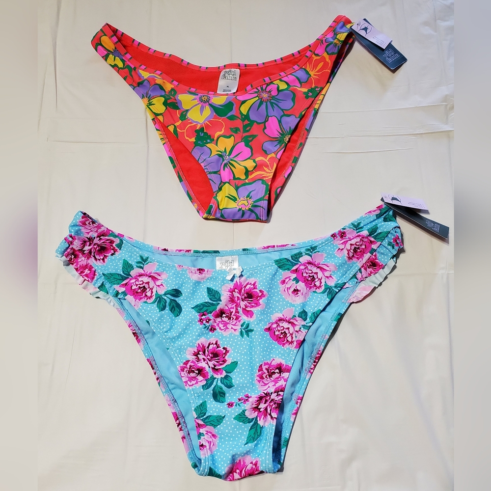 Lot of 2 Wild Fable Floral Bikini Bottoms Size XL New
